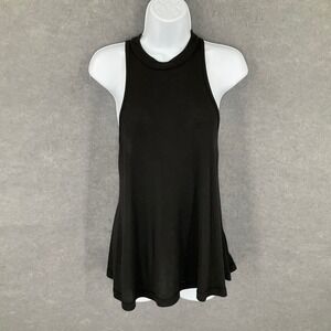 Free People Ribbed Tank Top‎ Sleeveless Racerback USA Made Black XS Flowy